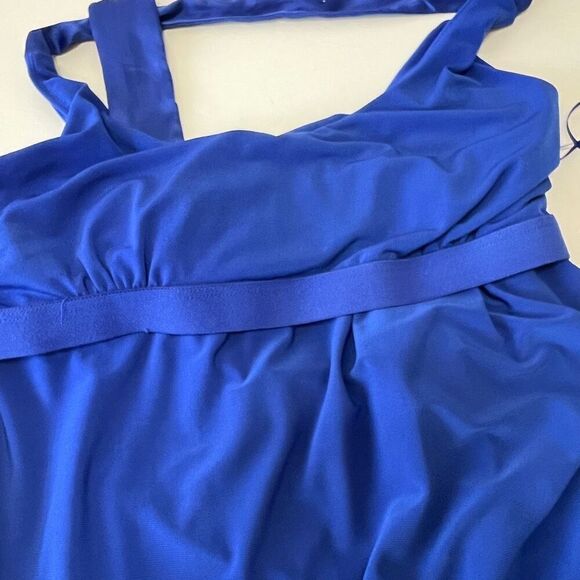 Express royal blue halter top with built in bra size medium EUC - Picture 9 of 14